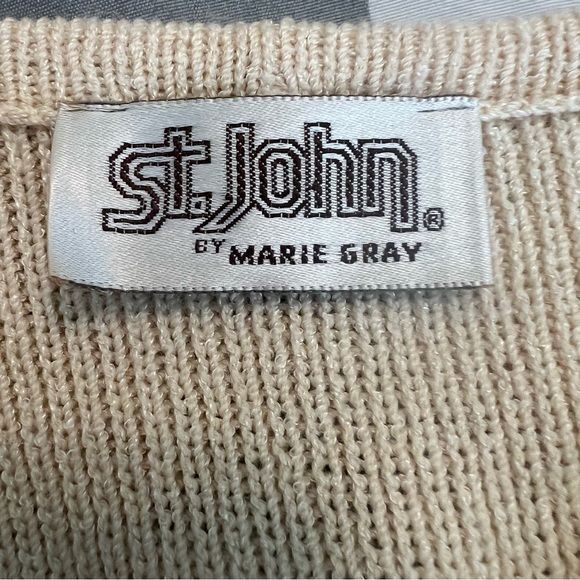 Vintage 70s St. John Cream Santana Knit Double Breasted Sleeveless Dress sz XS - Picture 8 of 15